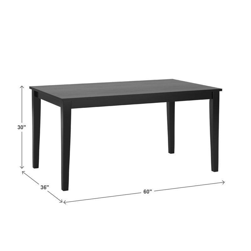 Siyah Masif Ahşap Dört Ayaklı Yemek Masası 76 cm - 86458
