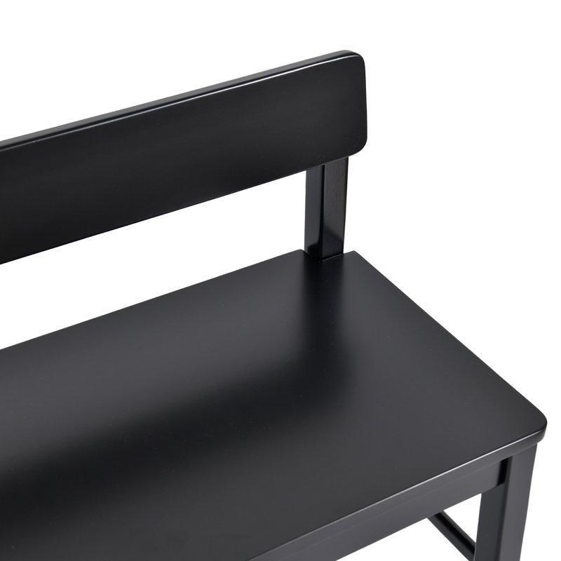 Siyah Masif Ahşap Modern Yemek Masası Bench 101 cm - 88300