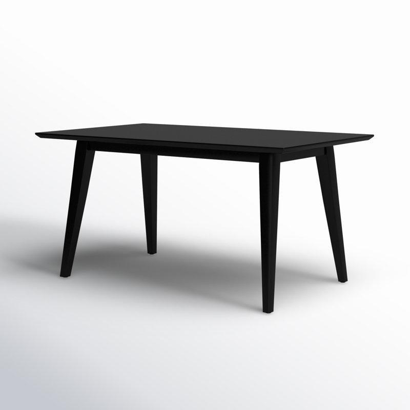 Siyah Mat Yemek Masası 152 cm Endüstriyel Ahşap Altı Kişilik - 85915
