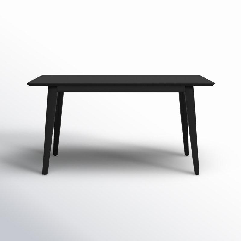 Siyah Mat Yemek Masası 152 cm Endüstriyel Ahşap Altı Kişilik - 85915