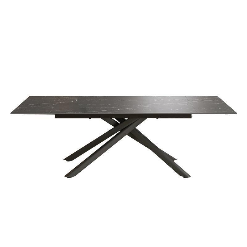 Siyah Mermer Görünümlü Genişletilebilir Açılır Yemek Masası 100x40 cm - 83524