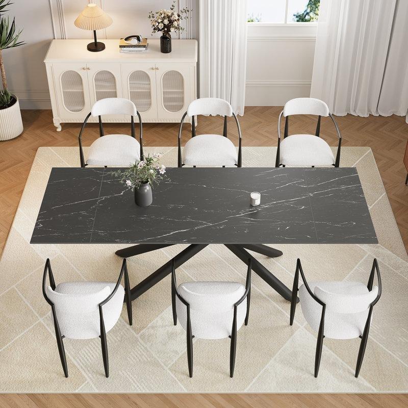 Siyah Mermer Görünümlü Genişletilebilir Açılır Yemek Masası 100x40 cm - 83524