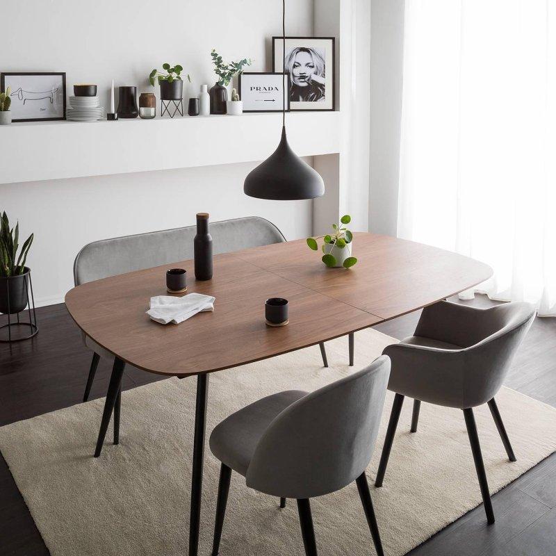 Siyah Metal Ayaklı Açılır Yemek Masası 180x105 cm - 83833