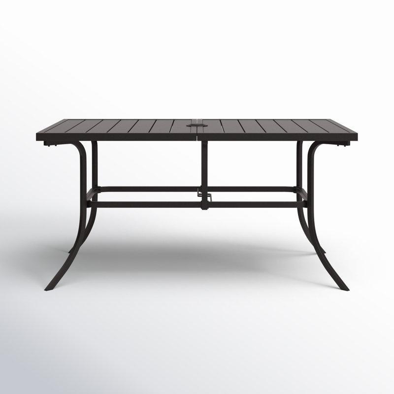 Siyah Metal Dikdörtgen Bahçe Yemek Masası 150x90 cm - 84577