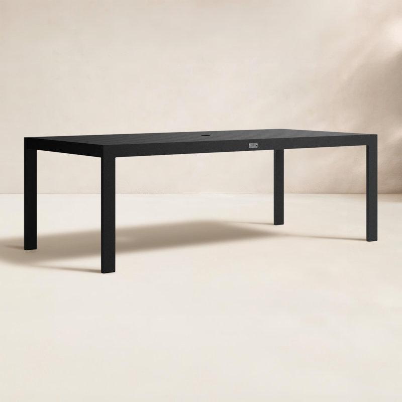 Siyah Metal Dikdörtgen Bahçe Yemek Masası 220x106 cm - 84499
