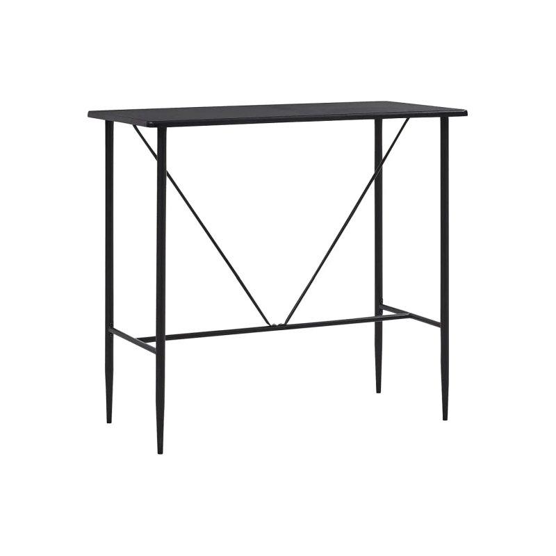 Siyah Plastik Bar Takımı 120x60 cm Masalı 4 Sandalyeli - 88645