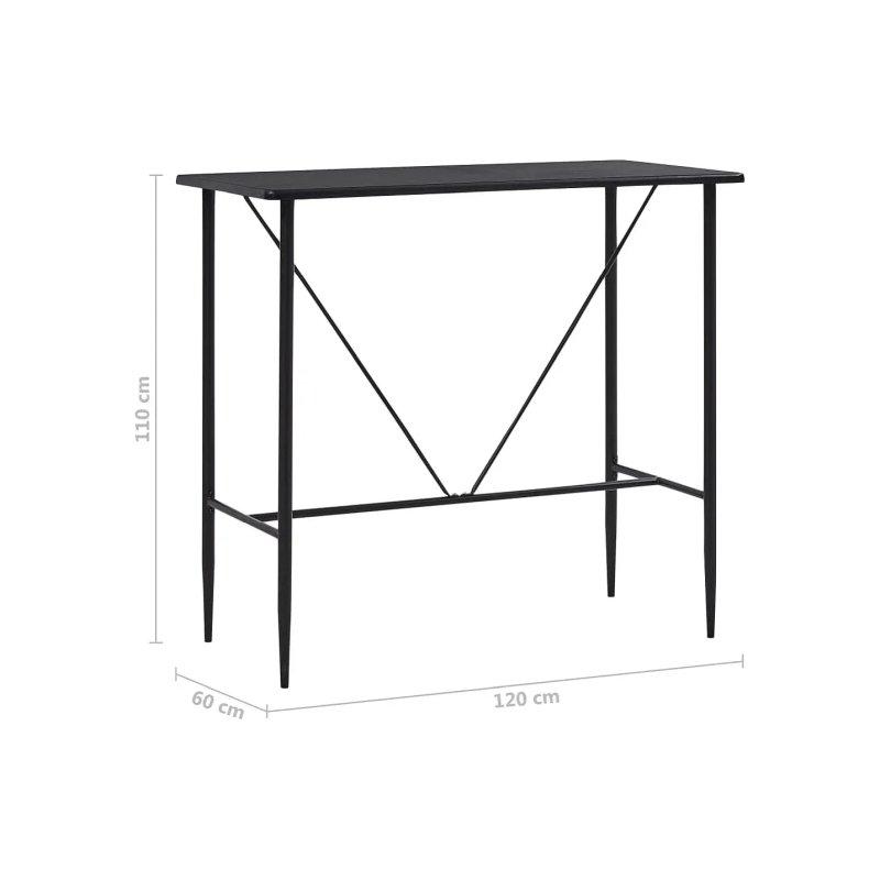 Siyah Plastik Bar Takımı 120x60 cm Masalı 4 Sandalyeli - 88645