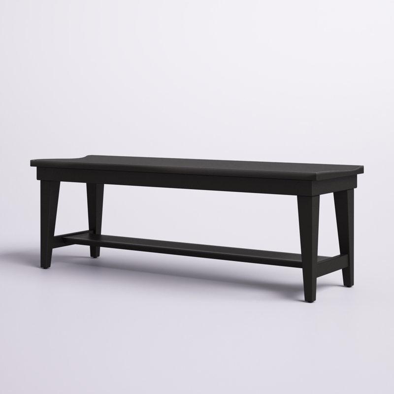 Siyah Rubberwood Yemek Masası Bench 132x46x45 cm - 88297