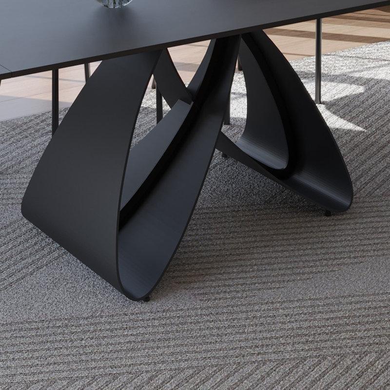 Siyah Taş Görünümlü Açılır Yemek Masası 160-240 cm - 83410