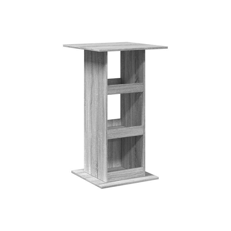Sonoma Gri Endüstriyel Ahşap Raflı Bar Masası 60x60x102 cm - 88657