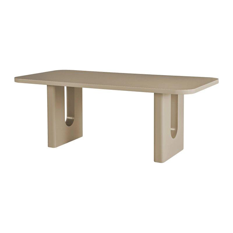 Taupe Renkli MDF Malzeme 200x100 cm Sekiz Kişilik Dikdörtgen Yemek Masası - 87199