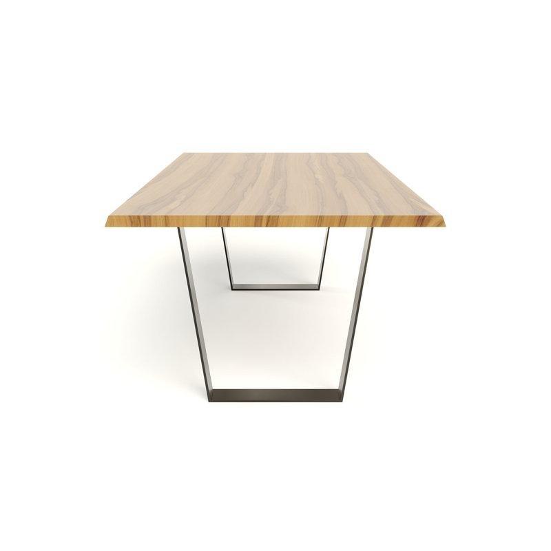 Teak Masif Ahşap Üstlü Siyah Metal Ayaklı Yemek Masası 78x44 cm - 87901