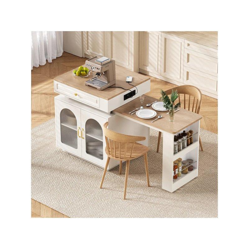 Tekerlekli Genişletilebilir Mutfak Masası 128x71x92 cm MDF Cam Siyah - 88537