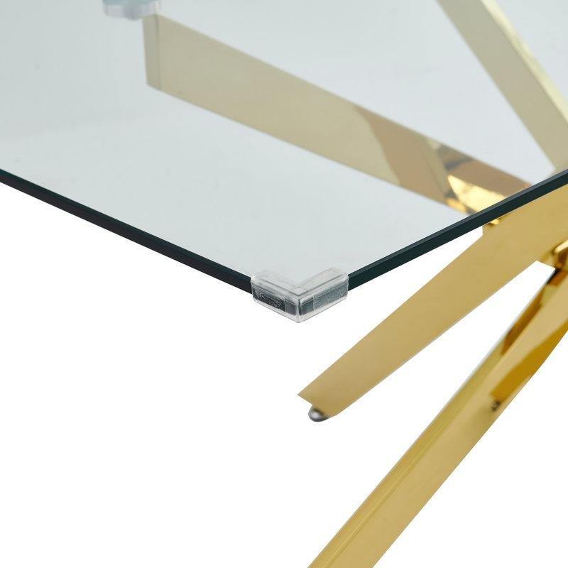Tempered Cam Tablalı Metal Ayaklı Yemek Masası 160x90 cm - 86920
