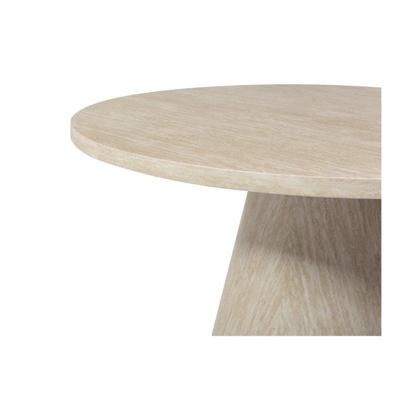 Travertin Beige MDF Yuvarlak Yemek Masası 120x120 cm - 83362