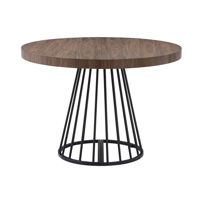 Travertin Görünümlü Genişletilebilir Açılır Yemek Masası 110-260 cm MDF ve Çelik - 83314