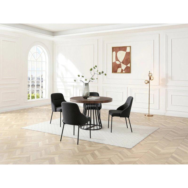 Travertin Görünümlü Genişletilebilir Açılır Yemek Masası 110-260 cm MDF ve Çelik - 83314