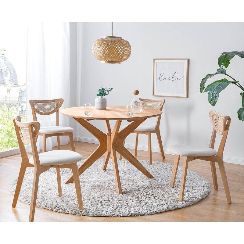 Ukrayna Kökenli Endüstriyel Ahşap 105 cm Yuvarlak Yemek Masası - 83848