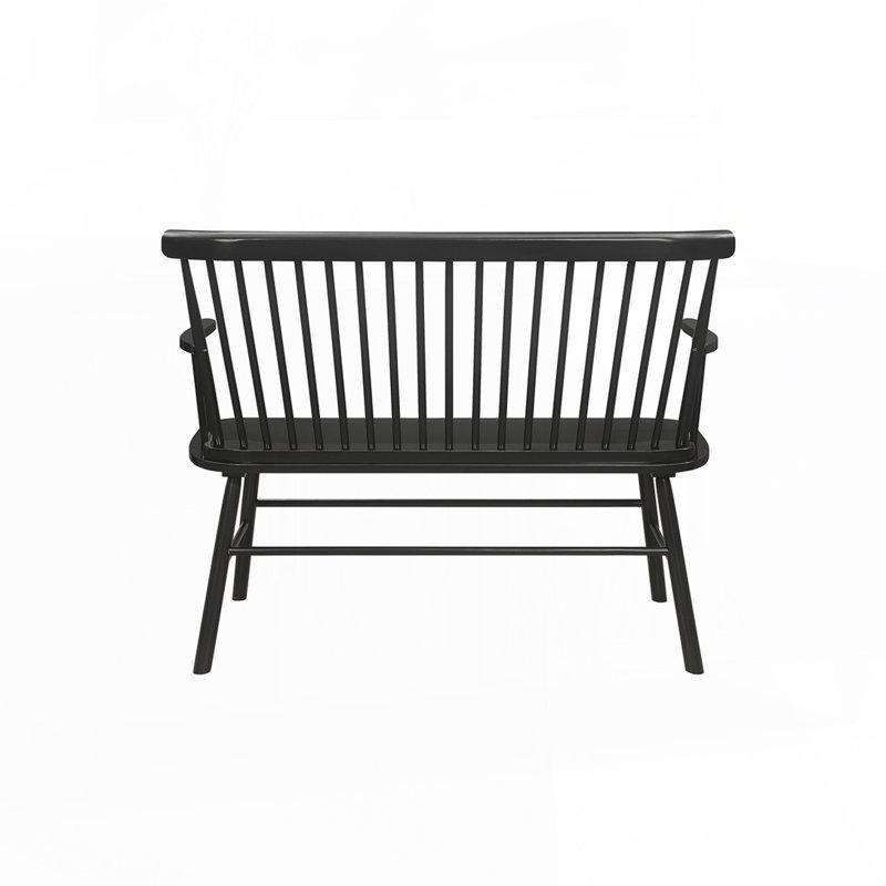 Vintage Tarzı Siyah Ahşap Spindle Yemek Masası Bench 122x48x92 cm - 88303