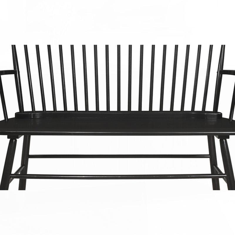 Vintage Tarzı Siyah Ahşap Spindle Yemek Masası Bench 122x48x92 cm - 88303 Vintage Tarzı Siyah Ahşap Spindle Yemek Masası Bench 122x48x92 cm - 88303