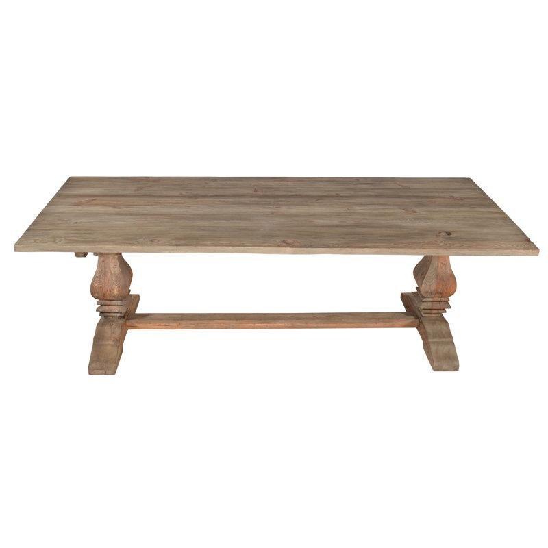 Yeniden İşlenmiş Çam Ahşabı Kütük Yemek Masası 240x100 cm - 87814