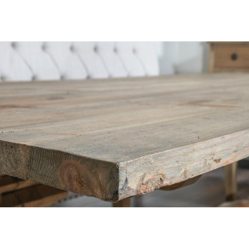 Yeniden İşlenmiş Çam Ahşabı Kütük Yemek Masası 240x100 cm - 87814