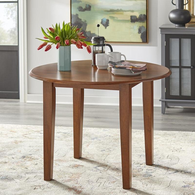 Yuvarlak Açılır Kapanır Masif Ahşap Yemek Masası 102 cm - 87667