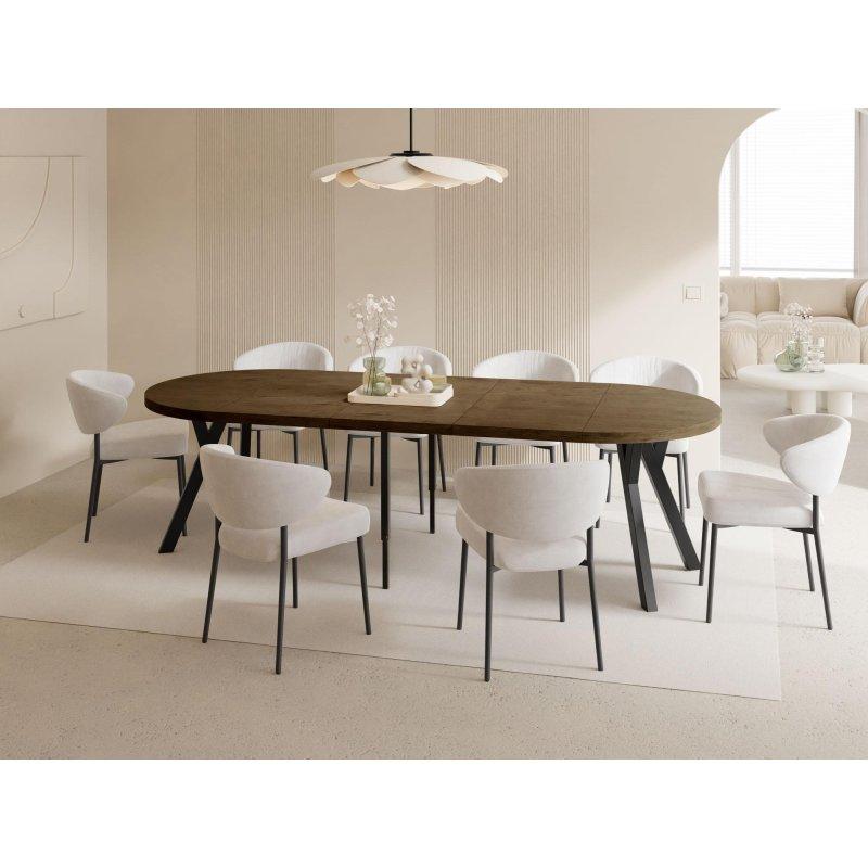 Yuvarlak Açılır Yemek Masası Siyah Buçin Ayaklı 100-250 cm - 83791