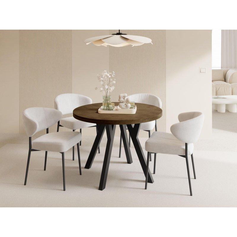 Yuvarlak Açılır Yemek Masası Siyah Buçin Ayaklı 100-250 cm - 83791