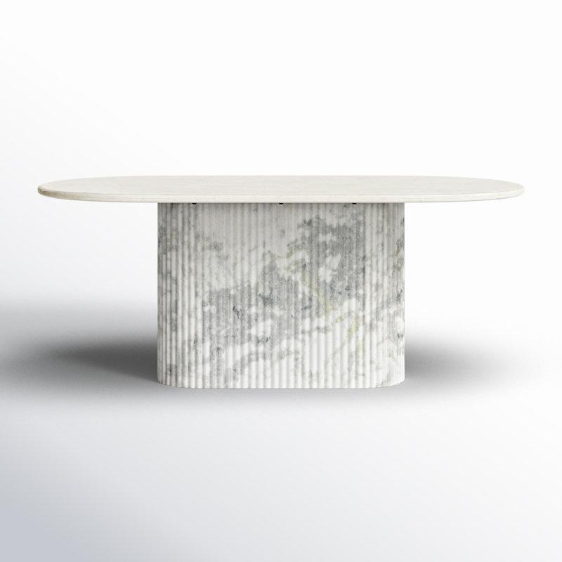 Yuvarlak Beyaz Mermer Yemek Masası 188 cm - 84910 Yuvarlak Beyaz Mermer Yemek Masası 188 cm - 84910