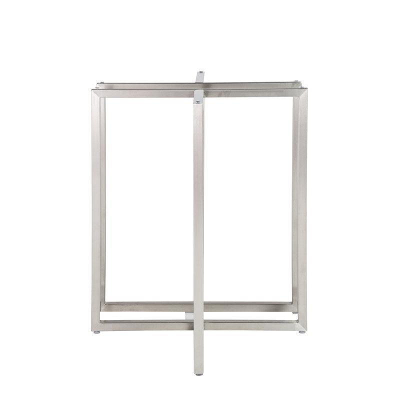 Yuvarlak Cam Yemek Masası Paslanmaz Çelik Ayaklı Modern Tasarım 74 cm Yükseklik - 84712