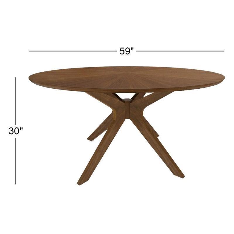Yuvarlak Ceviz Masif Ahşap Yemek Masası 76 cm Yükseklik - 85912