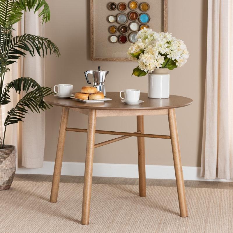 Yuvarlak Kahverengi Kauçuk Ağacı Yemek Masası 100 cm - 87262