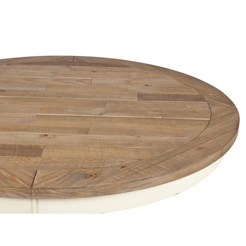 Yuvarlak Masif Ahşap Ayaklı Rustik Yemek Masası 122 cm - 86494