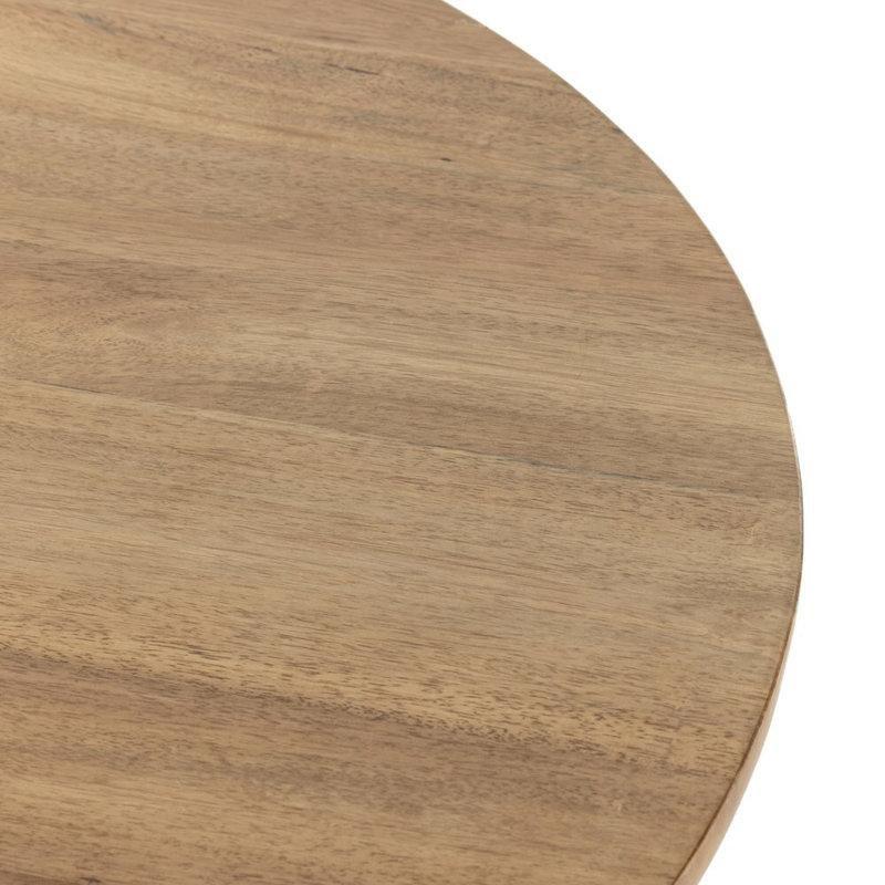 Yuvarlak Masif Ahşap Bohem Yemek Masası 152 cm Siyah Mermerli Kaideli - 83608