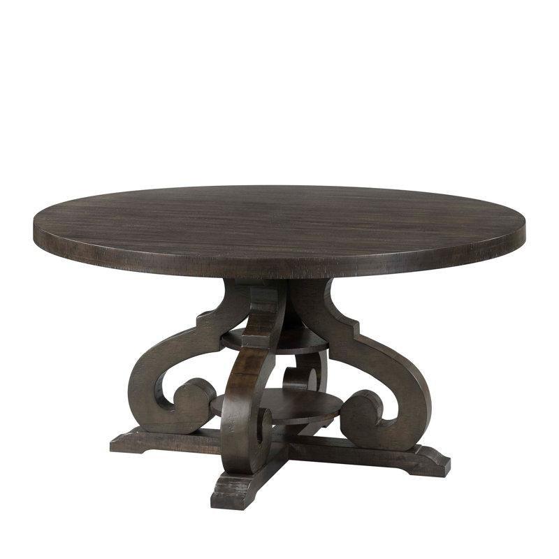 Yuvarlak Masif Ahşap Eskitme Yemek Masası 152 cm - 86764