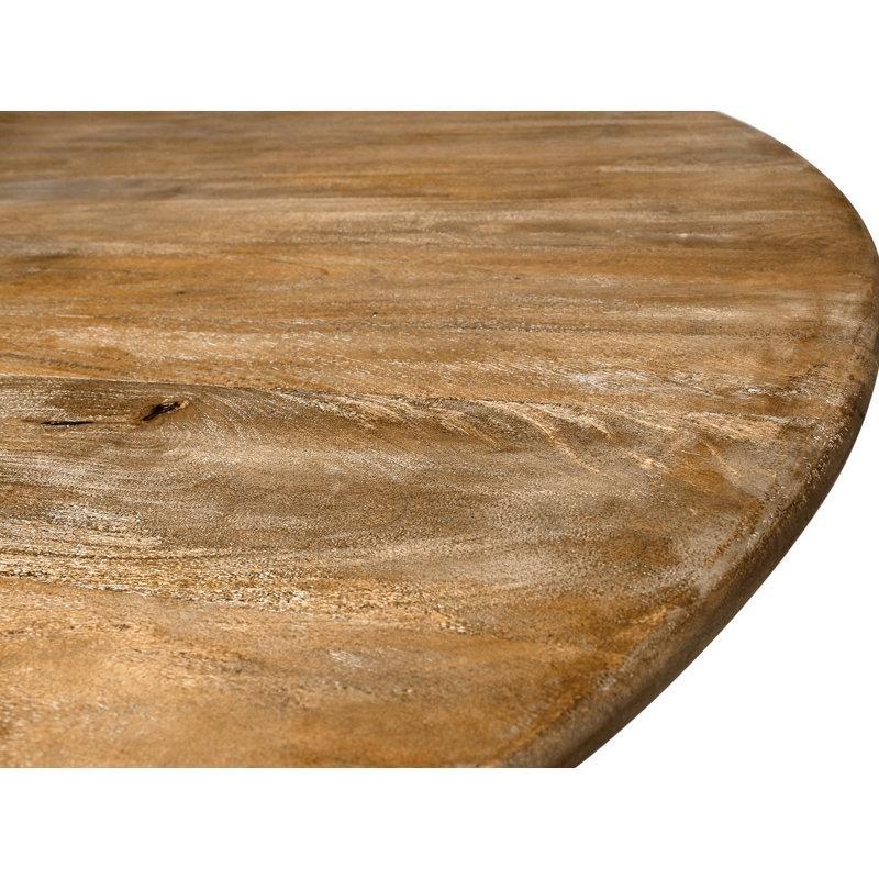 Yuvarlak Masif Mango Ağacı Ceviz Yemek Masası 152 cm - 85975