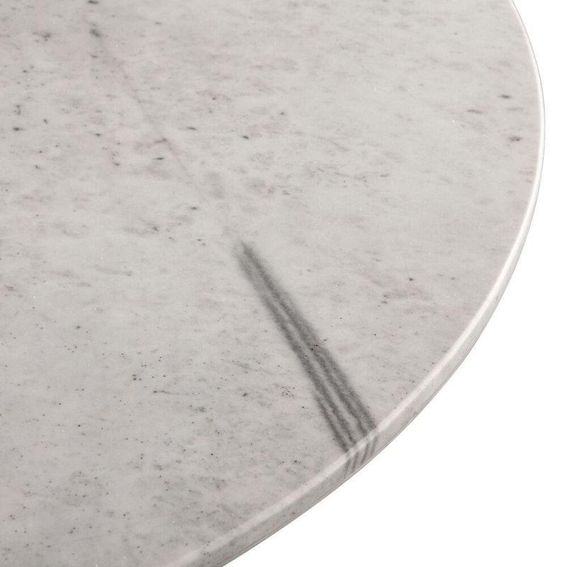 Yuvarlak Mermer Tablalı Açık Ahşap Ayaklı Yemek Masası 122 cm - 84880