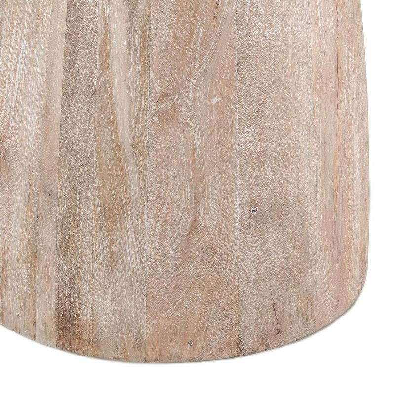 Yuvarlak Mermer Tablalı Açık Ahşap Ayaklı Yemek Masası 122 cm - 84880