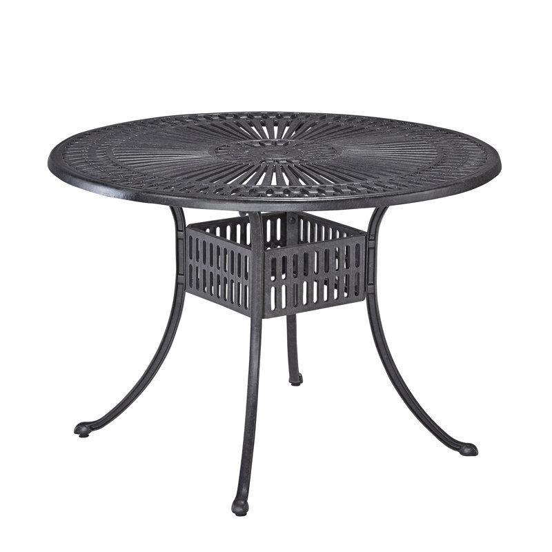 Yuvarlak Metal Şemsiye Delikli Dış Mekan Yemek Masası 122 cm - 86836