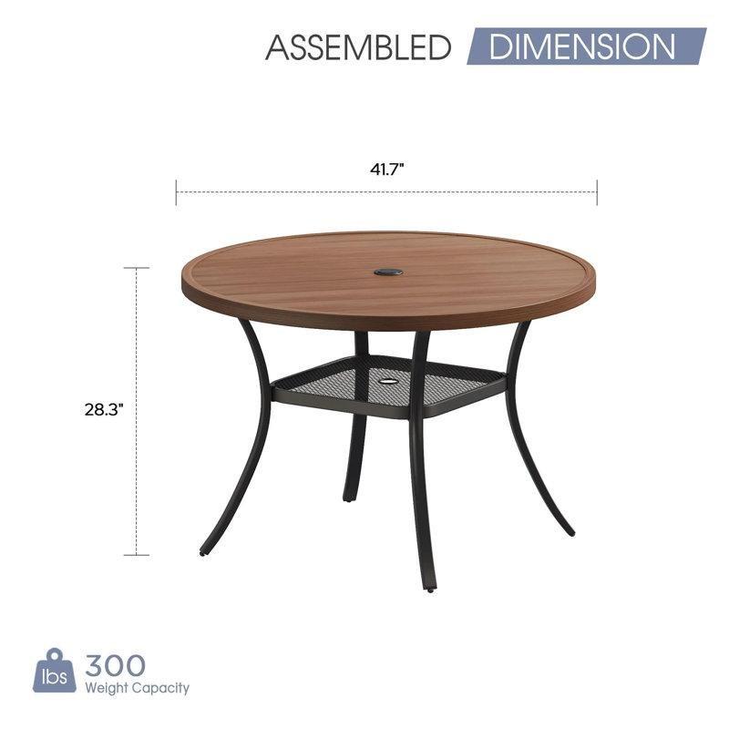 Yuvarlak Metal Üstlü Dış Mekan Yemek Masası 106 cm - 84559