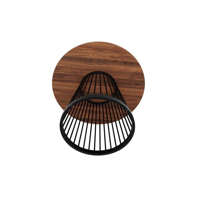 Yuvarlak Siyah Metal Ayaklı MDF Mutfak Masası 80x80 cm - 88564