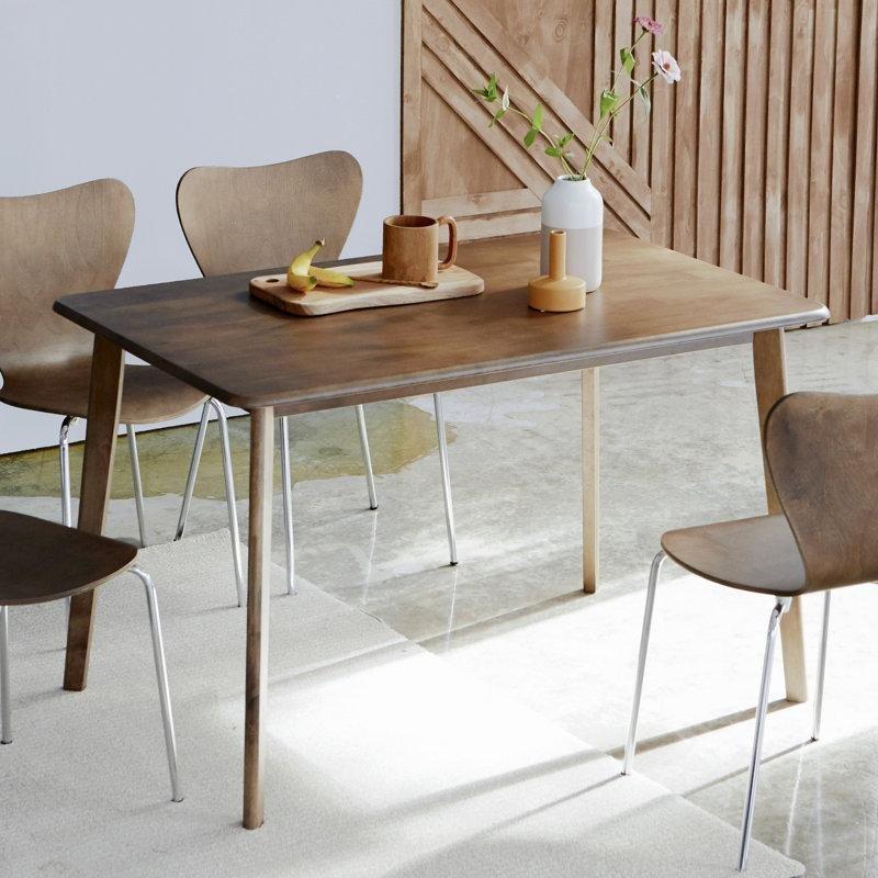 Yüzyıl Ortası Modern Tasarımlı Doğal Ahşap Dikdörtgen Yemek Masası 120x70 cm - 86677