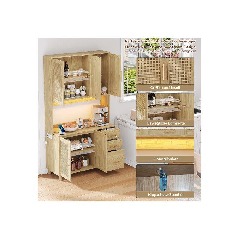 100x40x183 cm Doğal Renkli MDF Çok Amaçlı Dolap - 92452