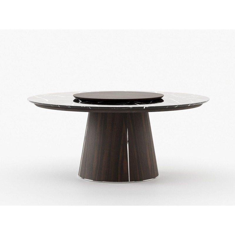 180 cm Siyah Mermer Yemek Masası Döner Tepsi - 91642 180 cm Siyah Mermer Yemek Masası Döner Tepsi - 91642