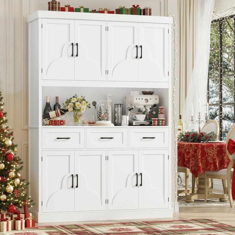 192 cm Beyaz Endüstriyel Ahşap Çok Amaçlı Dolap - 93022