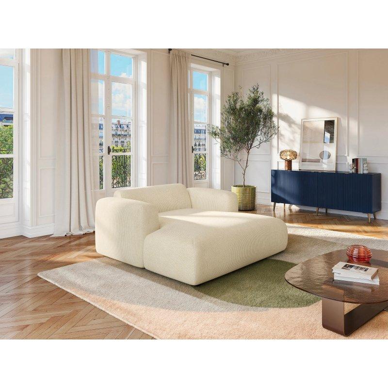 2 Kişilik Buklet Kumaş Dinlenme Koltuğu Beyaz-170x160x73 cm - 109973