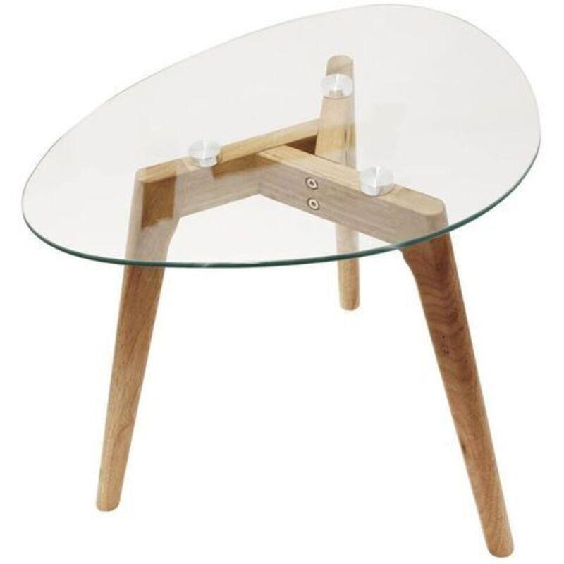 2 Li Yuvarlak Şeffaf Cam Zigon Sehpa 60x45 cm - 107790