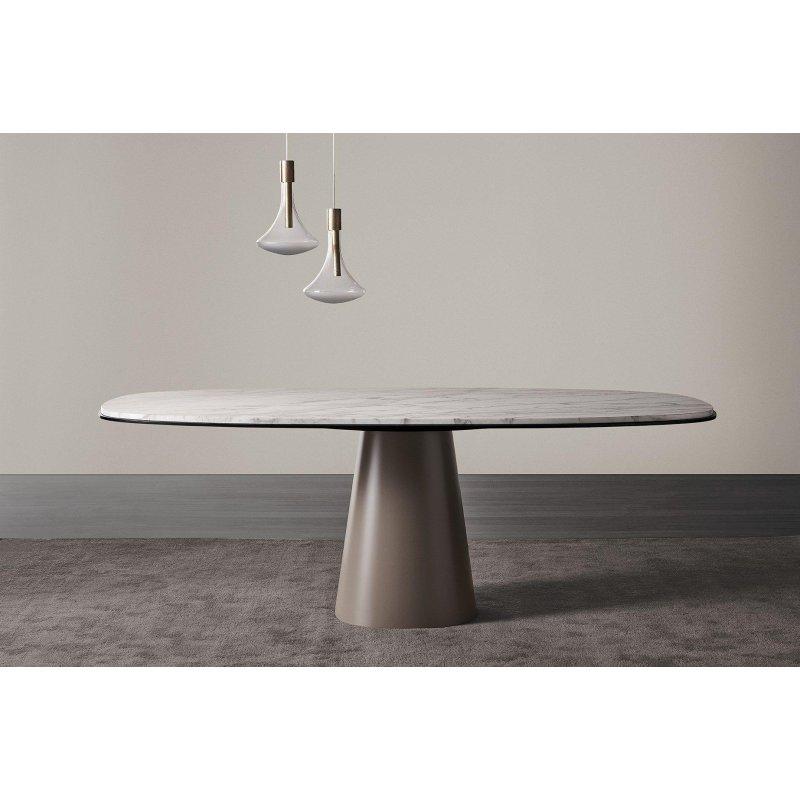 210x115 cm Oval Mermer Yemek Masası - 92005