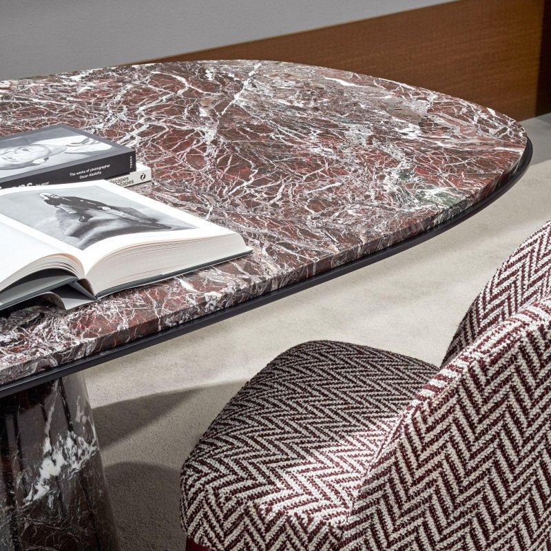 210x115 cm Oval Mermer Yemek Masası - 92005